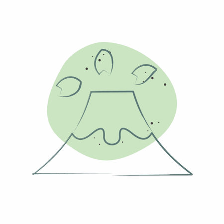Icon Fuji. related to Sakura Festival symbol. Color Spot Style. simple design editable. simple illustrationのイラスト素材