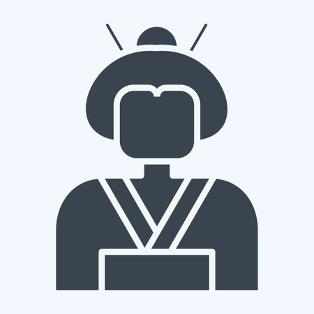 Icon Geisha. related to Sakura Festival symbol. glyph style. simple design editable. simple illustrationのイラスト素材