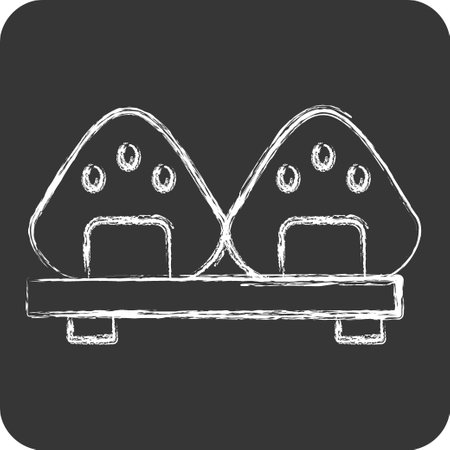 Icon Onigiri. related to Sakura Festival symbol. chalk Style. simple design editable. simple illustrationのイラスト素材