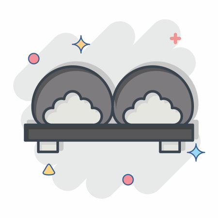 Icon Mochi. related to Sakura Festival symbol. comic style. simple design editable. simple illustrationのイラスト素材