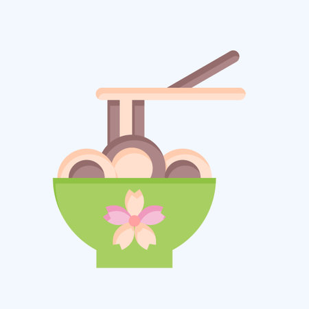 Icon Ramen. related to Sakura Festival symbol. flat style. simple design editable. simple illustrationのイラスト素材