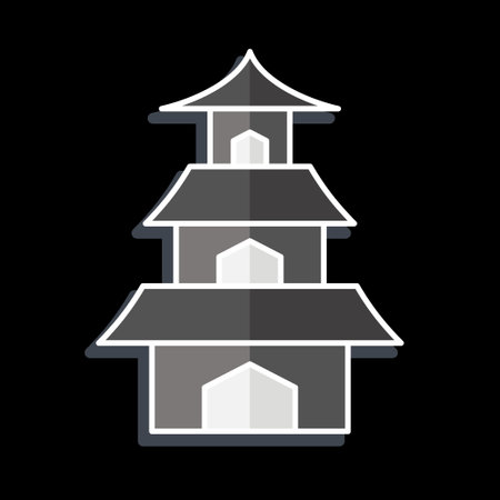 Icon Temple. related to Sakura Festival symbol. glossy style. simple design editable. simple illustrationのイラスト素材