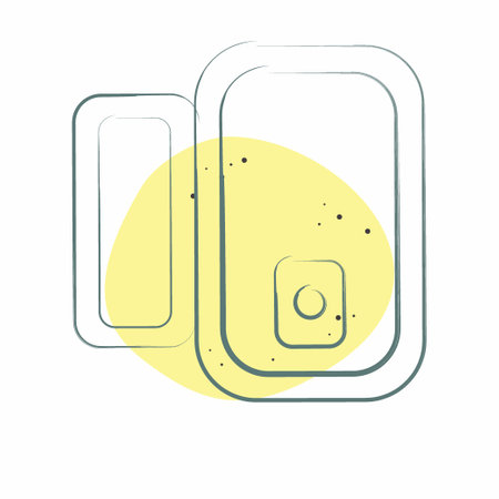 Icon Door Window Sensor. related to Smart Home symbol. Color Spot Style. simple design editable. simple illustrationのイラスト素材