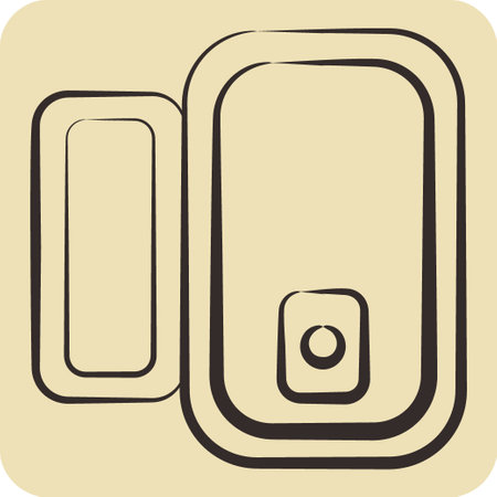 Icon Door Window Sensor. related to Smart Home symbol. hand drawn style. simple design editable. simple illustrationのイラスト素材
