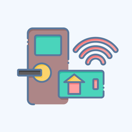 Icon Gigital Door Lock. related to Smart Home symbol. doodle style. simple design editable. simple illustrationのイラスト素材
