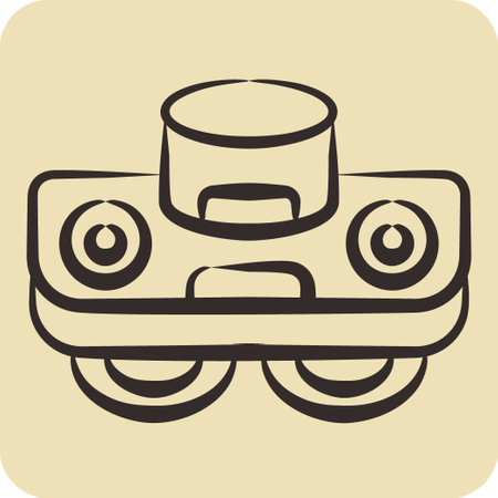 Icon Glass Robot. related to Smart Home symbol. hand drawn style. simple design editable. simple illustrationのイラスト素材