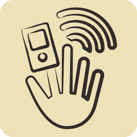 Icon Pulse Oximeter. related to Smart Home symbol. hand drawn style. simple design editable. simple illustrationのイラスト素材