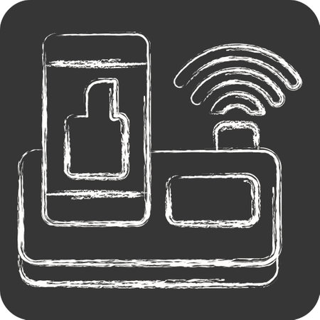 Icon Wireless Charger. related to Smart Home symbol. chalk Style. simple design editable. simple illustrationのイラスト素材