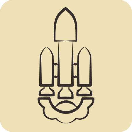 Icon Launch Vehicle. related to Satellite symbol. hand drawn style. simple design editable. simple illustrationのイラスト素材