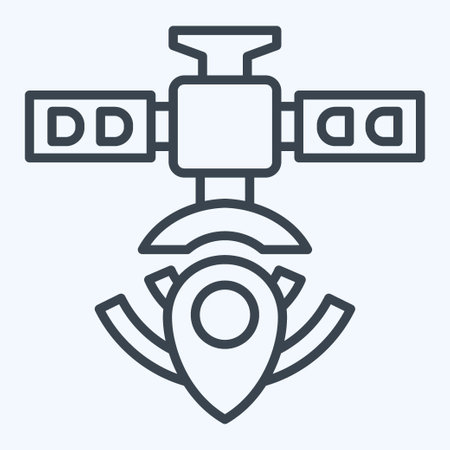 Icon Satellite Navigation. related to Satellite symbol. line style. simple design editable. simple illustrationのイラスト素材