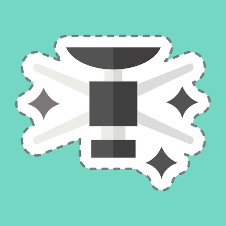 Sticker line cut Space Probe. related to Satellite symbol. simple design editable. simple illustrationのイラスト素材