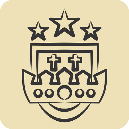 Icon Crest. related to Medieval symbol. hand drawn style. simple design editable. simple illustrationのイラスト素材