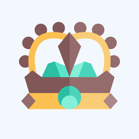 Icon Crown. related to Medieval symbol. flat style. simple design editable. simple illustrationのイラスト素材