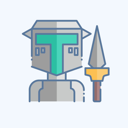 Icon Spear. related to Medieval symbol. doodle style. simple design editable. simple illustrationのイラスト素材