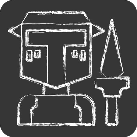 Icon Spear. related to Medieval symbol. chalk Style. simple design editable. simple illustrationのイラスト素材