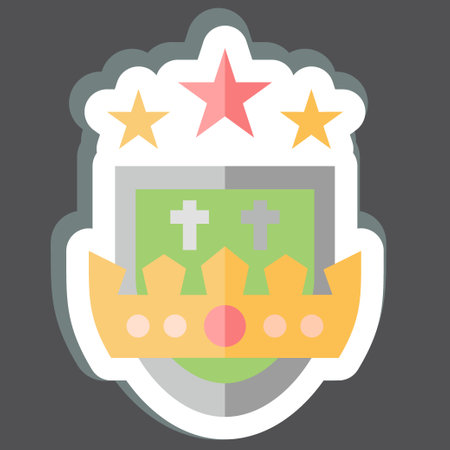 Sticker Crest. related to Medieval symbol. simple design editable. simple illustrationのイラスト素材