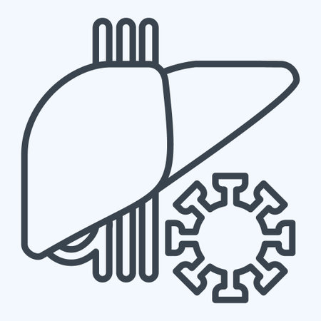 Icon Covit. related to Hepatologist symbol. line style. simple design editable. simple illustrationのイラスト素材
