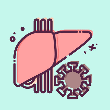 Icon Covit. related to Hepatologist symbol. MBE style. simple design editable. simple illustrationのイラスト素材