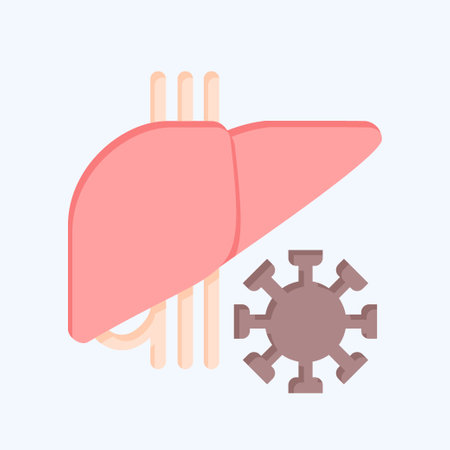 Icon Covit. related to Hepatologist symbol. flat style. simple design editable. simple illustrationのイラスト素材