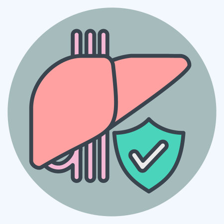 Icon Liver Solve. related to Hepatologist symbol. color mate style. simple design editable. simple illustrationのイラスト素材
