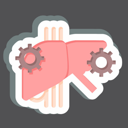 Sticker Hepatitis. related to Hepatologist symbol. simple design editable. simple illustrationのイラスト素材