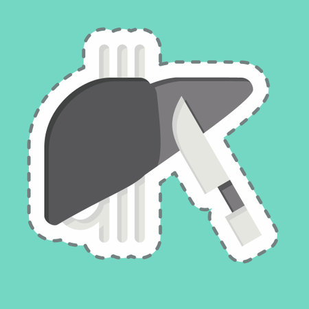 Sticker line cut Surgery. related to Hepatologist symbol. simple design editable. simple illustrationのイラスト素材