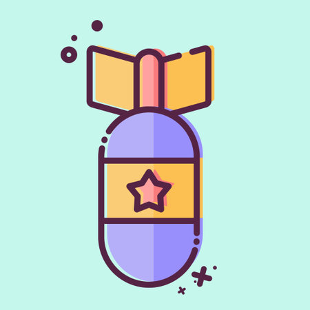 Icon Atomic Bomb. related to Weapons symbol. MBE style. simple design editable. simple illustrationのイラスト素材