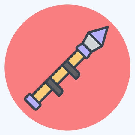 Icon Bazooka. related to Weapons symbol. color mate style. simple design editable. simple illustrationのイラスト素材