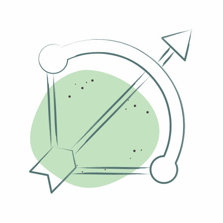 Icon Bow and Arrow. related to Weapons symbol. Color Spot Style. simple design editable. simple illustrationのイラスト素材