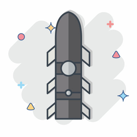 Icon Rocket. related to Weapons symbol. comic style. simple design editable. simple illustrationのイラスト素材