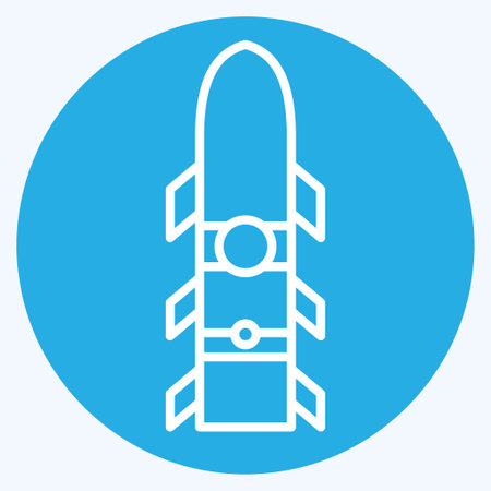 Icon Rocket. related to Weapons symbol. blue eyes style. simple design editable. simple illustrationのイラスト素材
