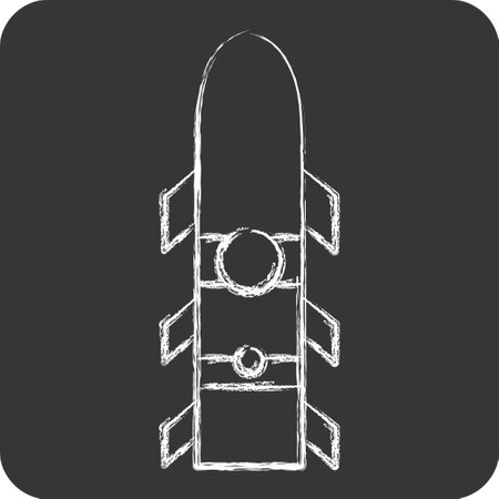 Icon Rocket. related to Weapons symbol. chalk Style. simple design editable. simple illustrationのイラスト素材