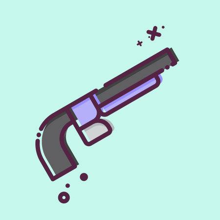 Icon Shotgun. related to Weapons symbol. MBE style. simple design editable. simple illustrationのイラスト素材