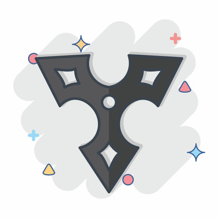 Icon Shuriken. related to Weapons symbol. comic style. simple design editable. simple illustrationのイラスト素材