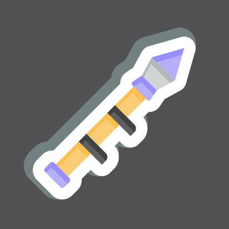 Sticker Bazooka. related to Weapons symbol. simple design editable. simple illustrationのイラスト素材