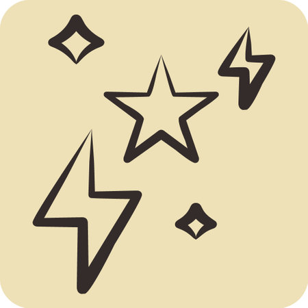Icon Sparks. related to Magic symbol. hand drawn style. simple design editable. simple illustrationのイラスト素材