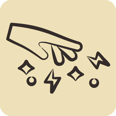 Icon Spell. related to Magic symbol. hand drawn style. simple design editable. simple illustrationのイラスト素材