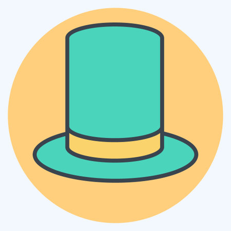 Icon Top Hat. related to Magic symbol. color mate style. simple design editable. simple illustrationのイラスト素材