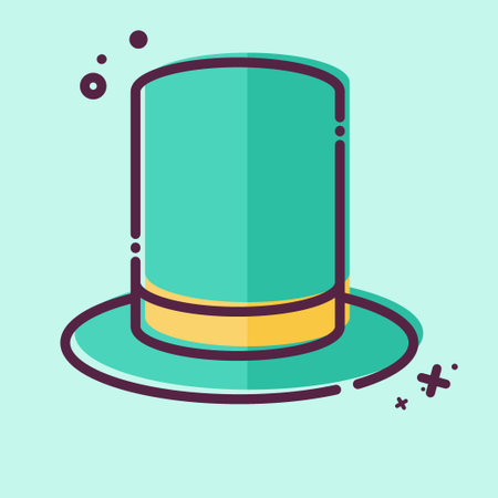 Icon Top Hat. related to Magic symbol. MBE style. simple design editable. simple illustrationのイラスト素材