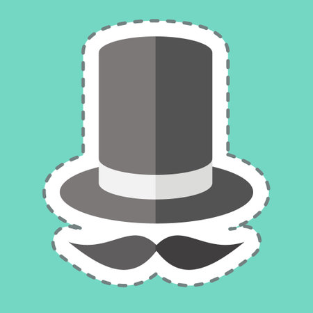 Sticker line cut Magician. related to Magic symbol. simple design editable. simple illustrationのイラスト素材