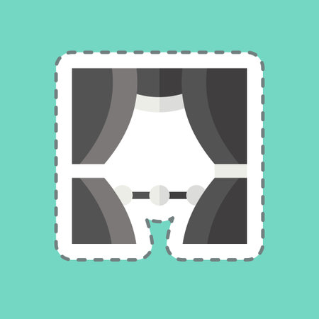 Sticker line cut Stage. related to Magic symbol. simple design editable. simple illustrationのイラスト素材