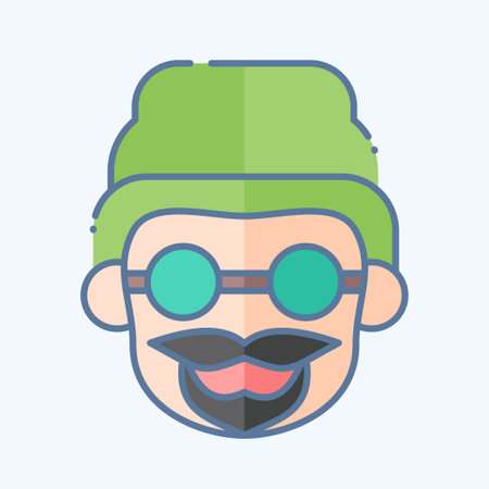Icon Beanne. related to Hipster symbol. doodle style. simple design editable. simple illustrationのイラスト素材