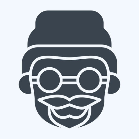 Icon Beanne. related to Hipster symbol. glyph style. simple design editable. simple illustrationのイラスト素材