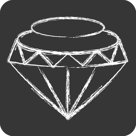 Icon Diamond. related to Hipster symbol. chalk Style. simple design editable. simple illustrationのイラスト素材