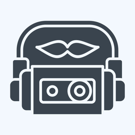 Icon Cassette. related to Hipster symbol. glyph style. simple design editable. simple illustrationのイラスト素材