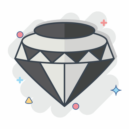 Icon Diamond. related to Hipster symbol. comic style. simple design editable. simple illustrationのイラスト素材