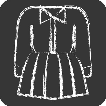 Icon Dress. related to Hipster symbol. chalk Style. simple design editable. simple illustrationのイラスト素材