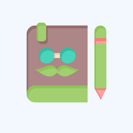 Icon Notebook. related to Hipster symbol. flat style. simple design editable. simple illustrationのイラスト素材
