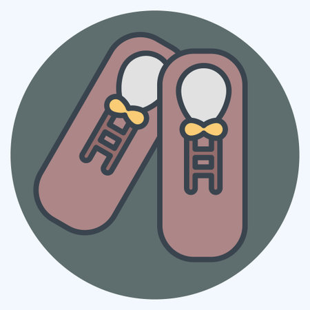 Icon Shoes. related to Hipster symbol. color mate style. simple design editable. simple illustrationのイラスト素材