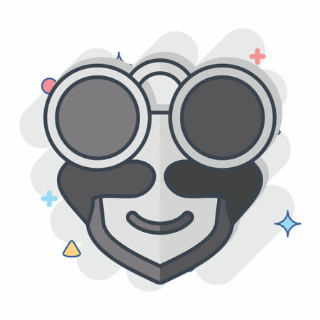 Icon Sunglasses. related to Hipster symbol. comic style. simple design editable. simple illustrationのイラスト素材